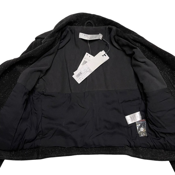 NWT IRO Adri Suede Leather Black Glitter Moto Jacket - Picture 8 of 10